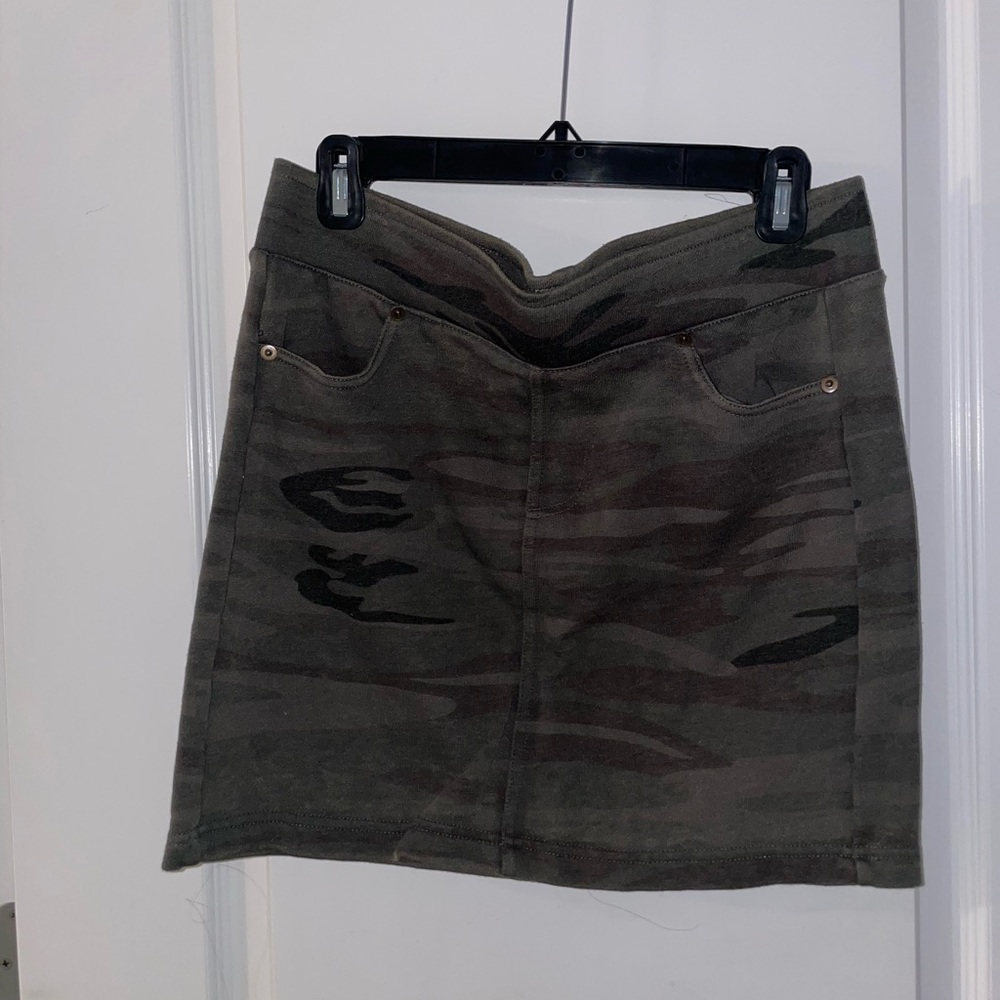 Green Camouflage Sweat Skirt